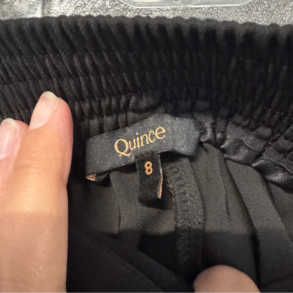 NEW Quince Stretch Crepe Classic Trouser Pants black pockets - Picture 5 of 14